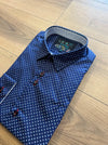 Vichi Tailored Fit Pattern Shirt - Navy - jjdonnelly