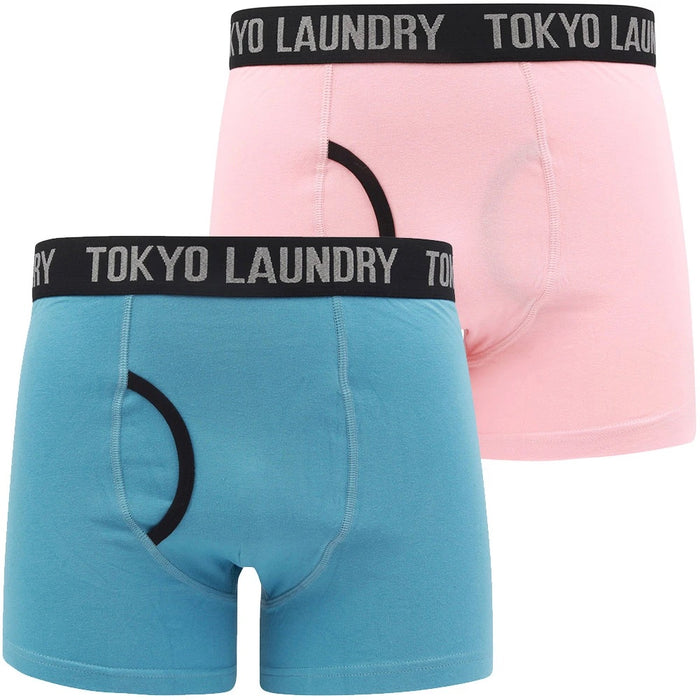 Tokyo Laundry Oldfield Boxer ( 2 Pack ) - Coral Blue/Niagara Falls Blue - jjdonnelly